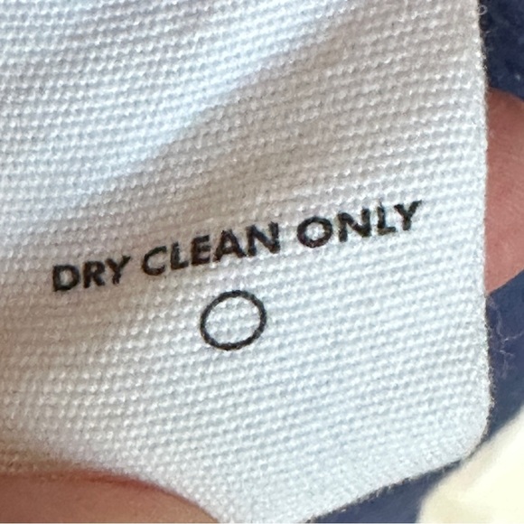 Apiece Apart Size XS Navy Laguna Mini Dress in Silver Lurex Pinstripes Preppy - Picture 9 of 15